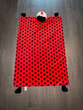 Child My Pillow Pal Lady Bug Soft Blanket Throw Pillow Head Rest Red and Black